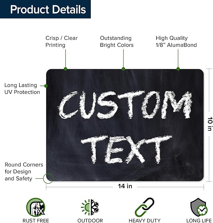 Custom Sign, Custom Street Sign, 11 Font Colors, 13 Font Styles, 4 Hole Options - Image 6