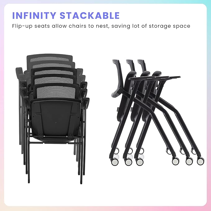 12 Pack Stackable Conference Room Chairs - Image 5