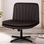 PUKAMI Criss Cross Legged Office Chair, Armless Office Desk Chair No Wheels by PUKAMI