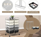 LDAILY 10 Drawer Rolling Cart, Storage Cart Organizer on Wheels, Drawer Cart - Image 7