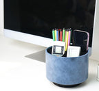 Hennaja Round Leather Art Supply Organizer, Remote Control Holder, 360 Degree - Image 7