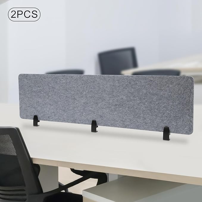 Clamp-On Acoustic Desk Divider, Desktop Privacy Panel, Sound Absorbing - Image 7