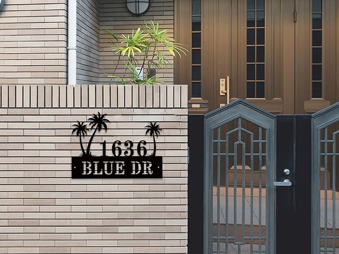 Personalized Palm Tree Address Sign, House Number Sign, Address Number - Image 4