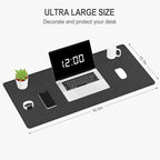 Auhoahsil Felt Desk Mat, Minimalist Large Mouse Pad XXL 35.5 x 15.7 in - Image 2