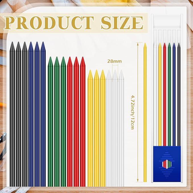 Spakon 60 Pcs 2.8mm Lead Refill Carpenter Construction Pencils Marker Lead - Image 3