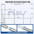 Overhead Camera Mount Rig, Adjustable Aluminum Tabletop Platform - Image 4