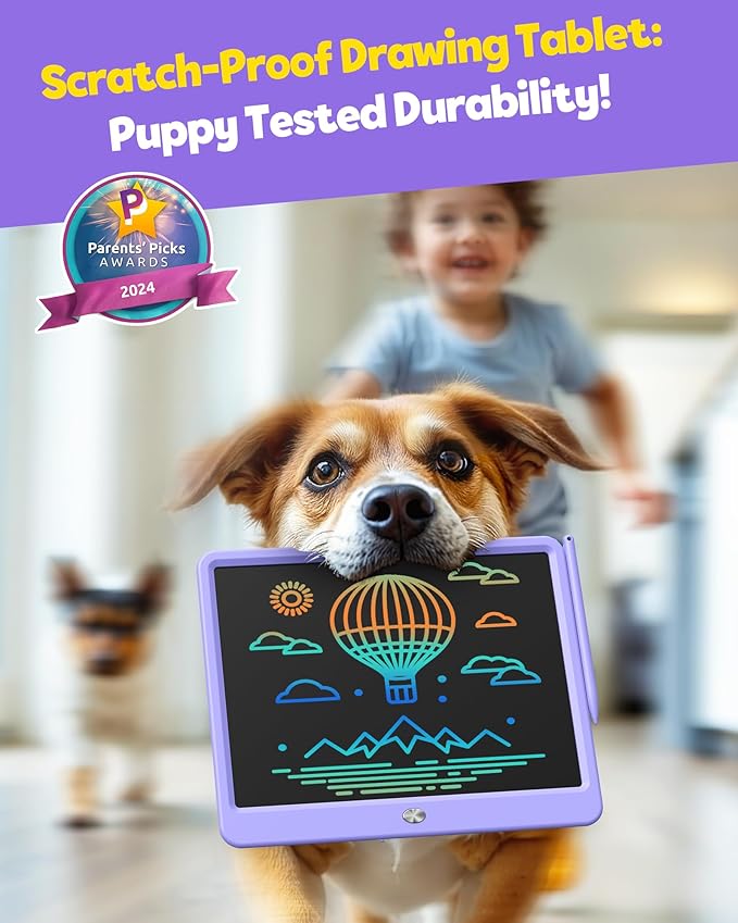 TEKFUN LCD Writing Tablet Doodle Board, 12inch Colorful Drawing Travel - Image 6
