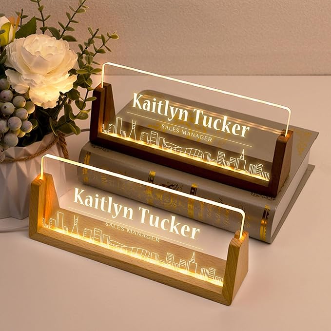 Desk Name Plate Personalized, Custom Office Light Up Name Plate - Image 2