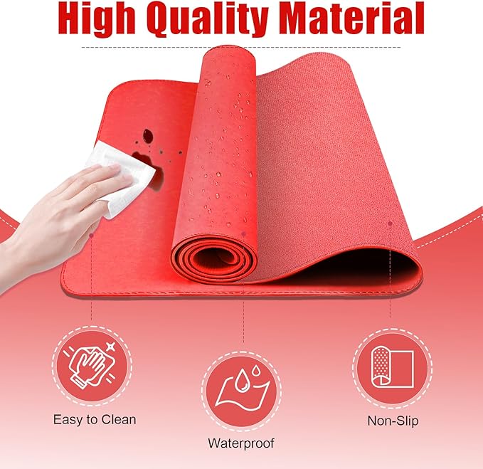 Leather Desk Pad Protector, 39.4' X 17'' Large Mouse Pad, Office Desk Mat - Image 3