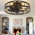 depuley flush mount ceiling fan: 20" caged ceiling, main product view