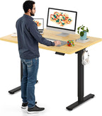 SANODESK Electric Standing Desk 48 x 30 Inches Whole-Piece Desktop Height