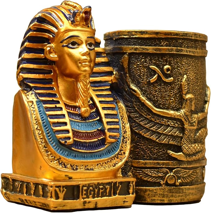 Daisylily Ancient Egyptian Pencil Holder, King Pharaoh Pen Cup, Pen Holder - Image 3