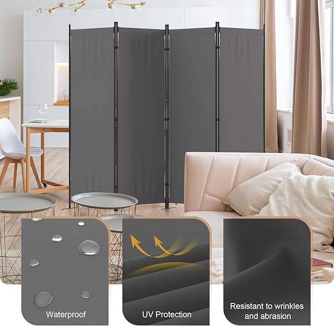 Kecreque Privacy Screen Room Divider as Dressing Screen 4 Panel Wall Room - Image 3