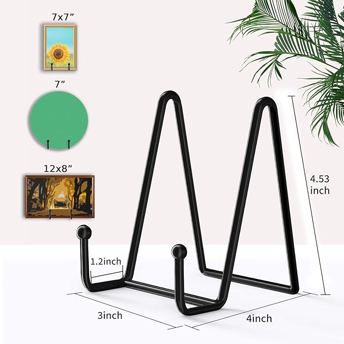 Decolore 5 Pack 4.5 Inch Display Stands Black Iron Easel - Image 2