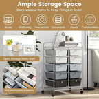 LDAILY 10 Drawer Rolling Cart, Storage Cart Organizer on Wheels, Drawer Cart - Image 5