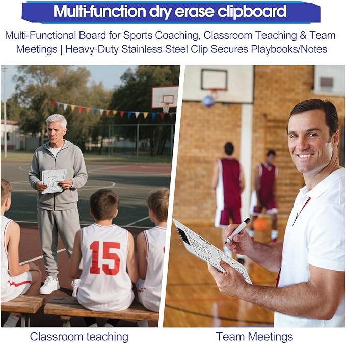 Double-Sided Basketball Coaching Clipboard & Dry Erase Whiteboard - Image 3
