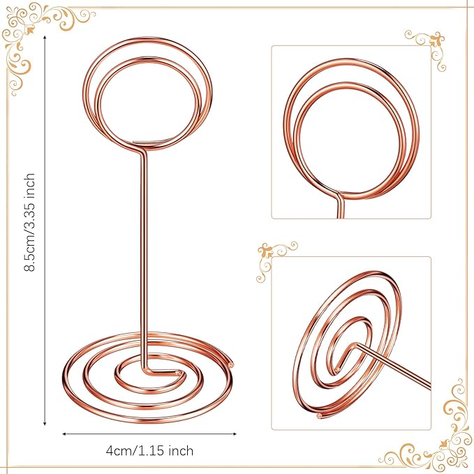 TecUnite 24 Pieces 3.35 Inch Table Number Holder Place Card Photo Holder - Image 2