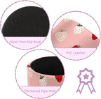 Leather Pen Holder for Desk Strawberries Pencil Cup Desktop Organizer Makeup - Image 2
