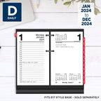 AT-A-GLANCE 2024 Daily Desk Calendar Refill, 3-1/2" x 6", Standard, Loose-Leaf, with Monthly Tabs (E717T5024)