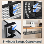 Cable Management, 25.3'' Under Desk Cable Management Tray No Drill, Metal Cable - Image 6