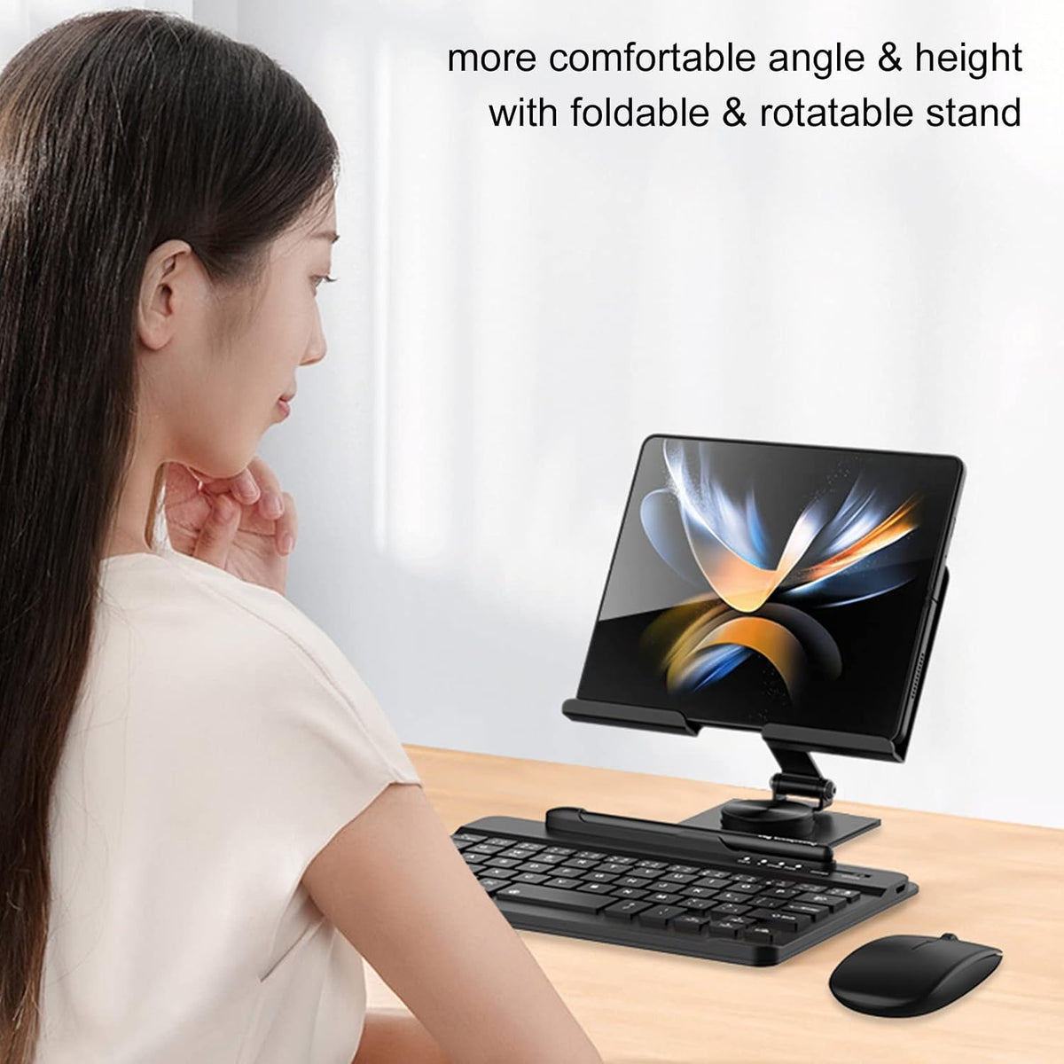 Desktop Stand & Bluetooth Keyboard Combo for Galaxy Z Fold 8/8ultra/7/6/5...