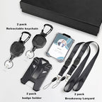 AIDSOTOU Heavy Duty Retractable Keychain Carabiner Badge Reel ID Badge Holder - Image 2