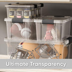 Superio Storage Bins with Lids- 4 Pack, 4.75 Qt Clear Boxes - Image 6