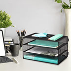 EASEPRES 3 Tier Mesh Desk Organizer Tray, File Paper Letter Folder Holder - Image 2