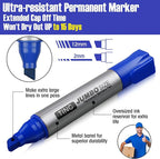 Fuutreo 32 Pcs Jumbo Permanent Markers Bulk Large Chisel Tip Permanent Markers - Image 4