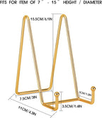 Decolore 6 inch 3 Pack Gold Metal Display Stands Plate Stands Plate Holder - Image 2