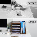 PAG Wood Desktop File Holder Organizer Mail Sorter - Image 5