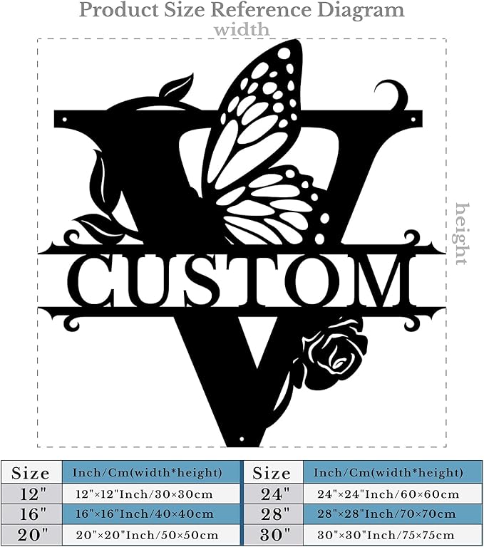 Personalized Custom Letter Name metal Signs, Custom Black Letter Monogram Wall - Image 5