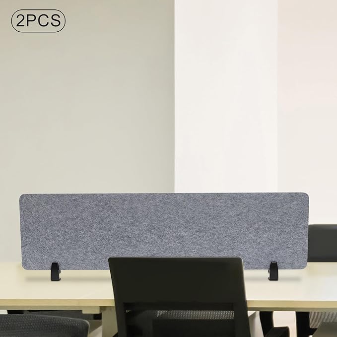 Clamp-On Acoustic Desk Divider, Desktop Privacy Panel, Sound Absorbing - Image 4