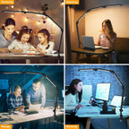 ailbton bright led desk lamp with clamp,eye caring, side view