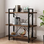 3 Tier Bookshelf Modern Rustic Open Bookshelf Office Solid Wood Bookcase and by AY-AOYUAN