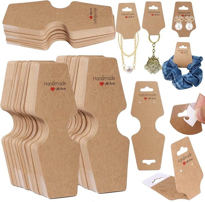 200PCS Bracelet Display Cards Sturdy Necklace Holder Cards Self Adhesive by Femtindo