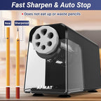 AFMAT Electric Pencil Sharpener Heavy Duty, 6 Holes, Auto Stop Pencil Sharpeners - Image 3