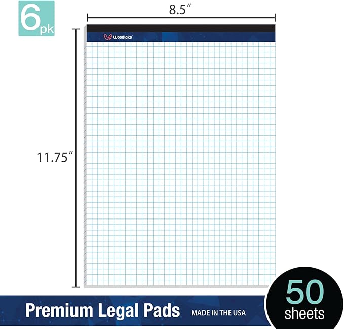Woodlake Graph Paper Pads 8.5 x 11, 4x4 Quad Ruled, Premium Thick Paper Made In - Image 3