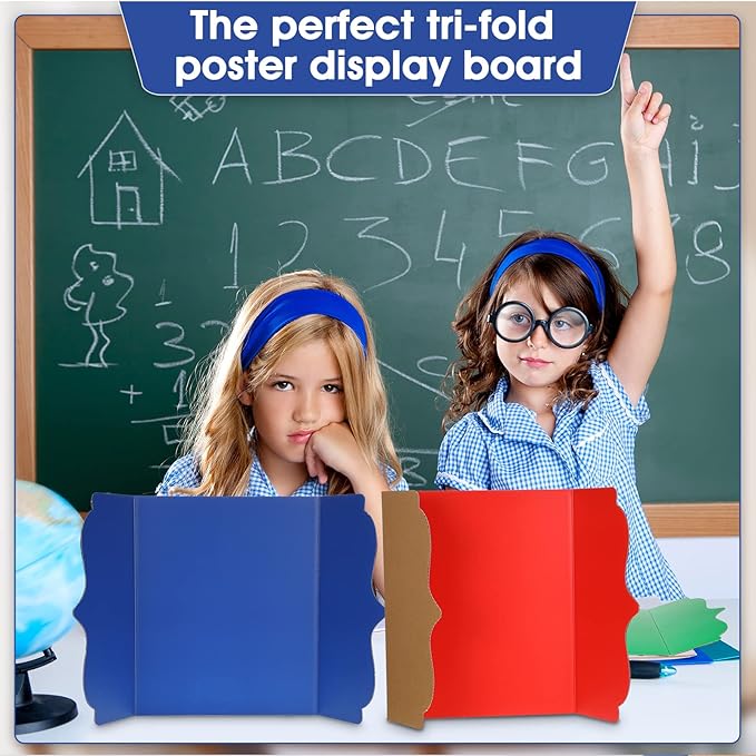 15 Pcs Trifold Presentation Board 12 x 20 Inch Trifold Poster Board Portable - Image 4