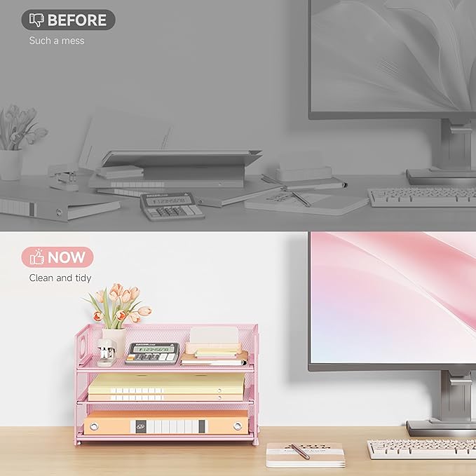 Subekyu 3 Tier Paper Letter Tray Organizer - Image 3