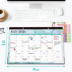 Forvencer Desk Calendar 2026-2027, 21 Months Calendar Apr 2026 to Dec 2027 | 17" x 12" Large 2026 Wall Calendar Monthly Planner with Plastic Cover for Home School Office