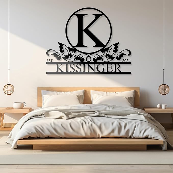 Personalized Metal Signs | Metal Name Sign | Split Letter Monogram | Home Decor - Image 6
