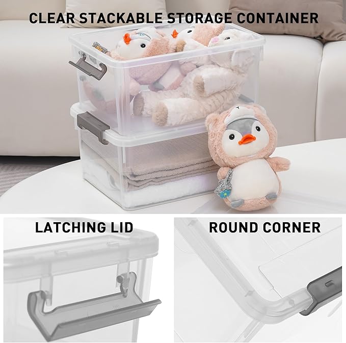 Citylife 6 Packs 17 QT Plastic Storage Bins - Image 4