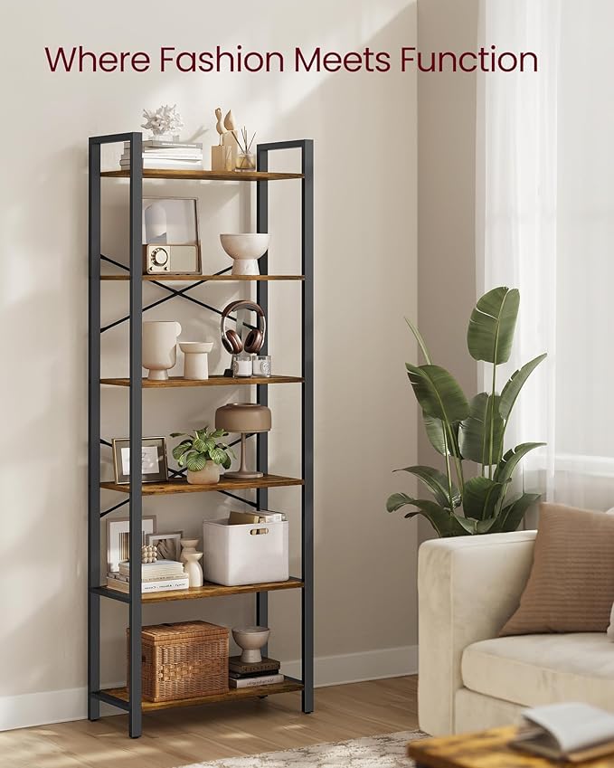 VASAGLE 6-Tier Bookshelf, Bookcase - Image 4