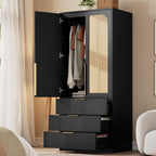 garveehome 70" wardrobe armoire wooden closet with 3, main product view