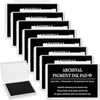 MotiMind 8 Pcs Black Archival Pigment Waterproof Ink Pad by MotiMind