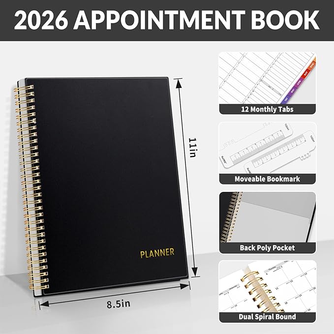 SUNEE 2026 Appointment Book, Quarter-Hourly, Weekly & Monthly - Image 4