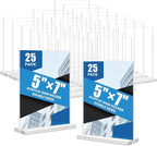 Acrylic Sign Holder 5x7, 25 Pack Clear Double Sided Table Menu Vertical Display by Unknown