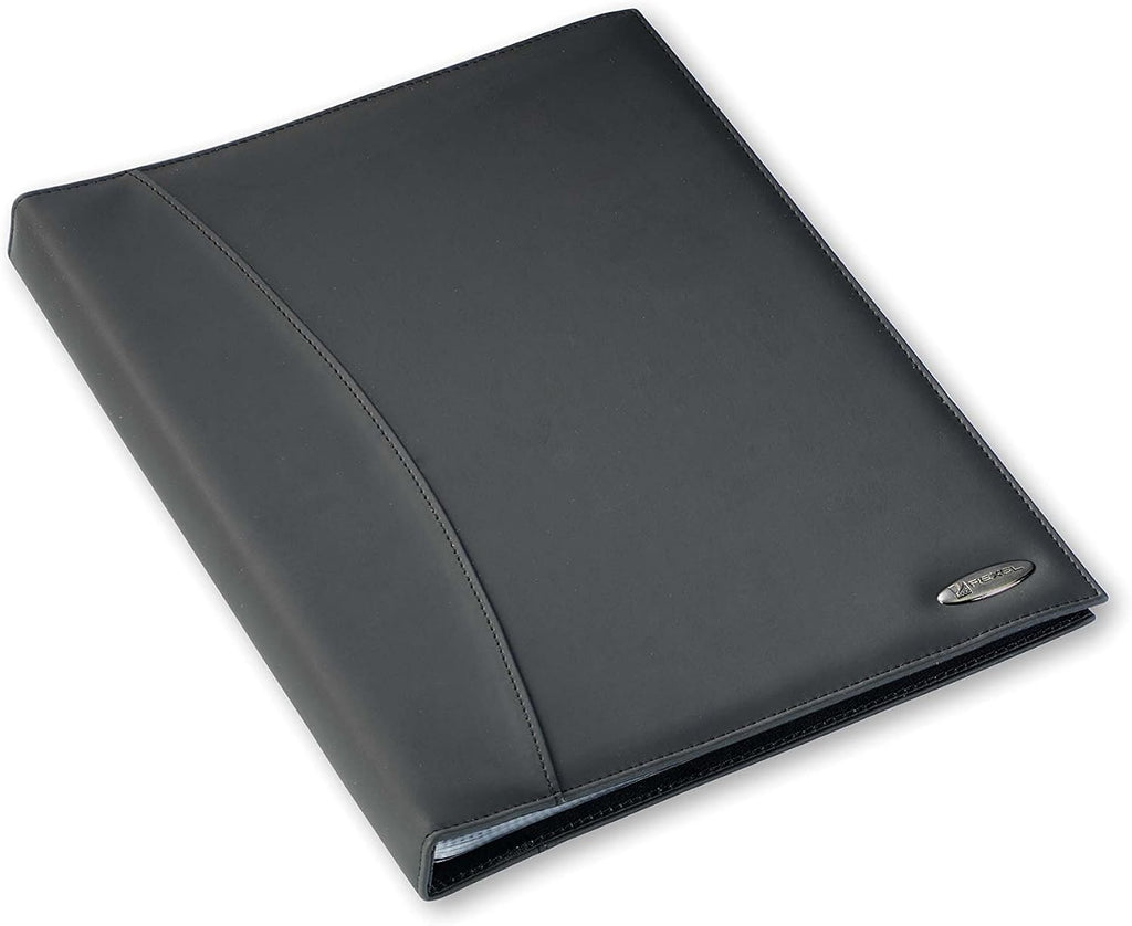 Rexel Soft Touch A4 Display and Presentation Folder Book, Smooth Leather, 24 Pockets - Black,Medium