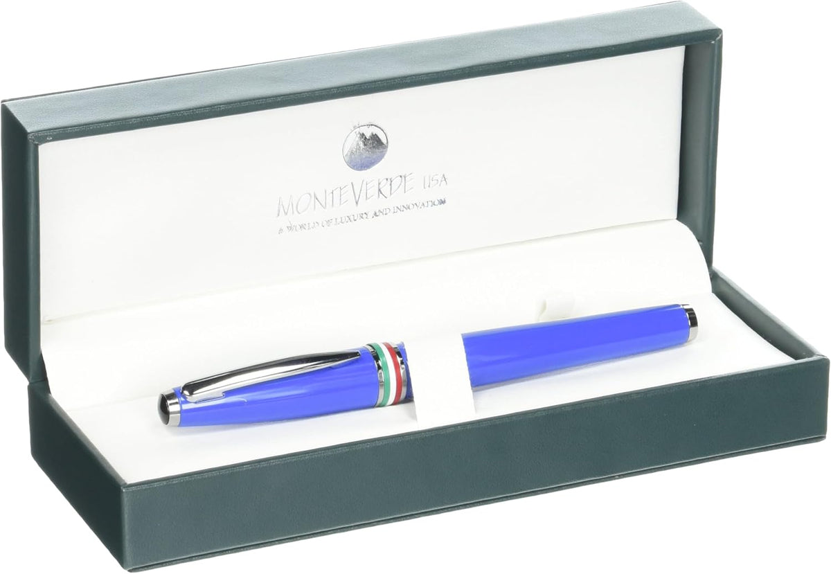 Monteverde USA Aldo Domani Italia Fountain Pen Exotic Blue - Stub Nib - Luxur...